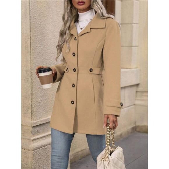 Button Up Long Sleeve Coat - Picture 9 of 16